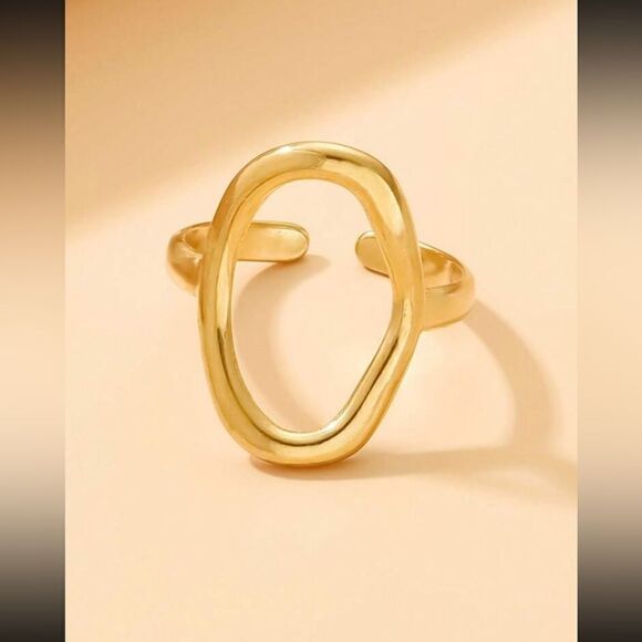 gold geo ring A523 - Picture 1 of 5